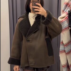 Zara Brown Shearling Jacket